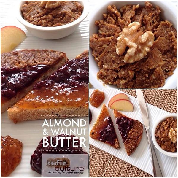 Whey fermented almond and walnut butter